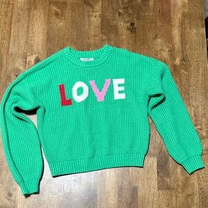 Chaser Vibrant Green LOVE Sweater